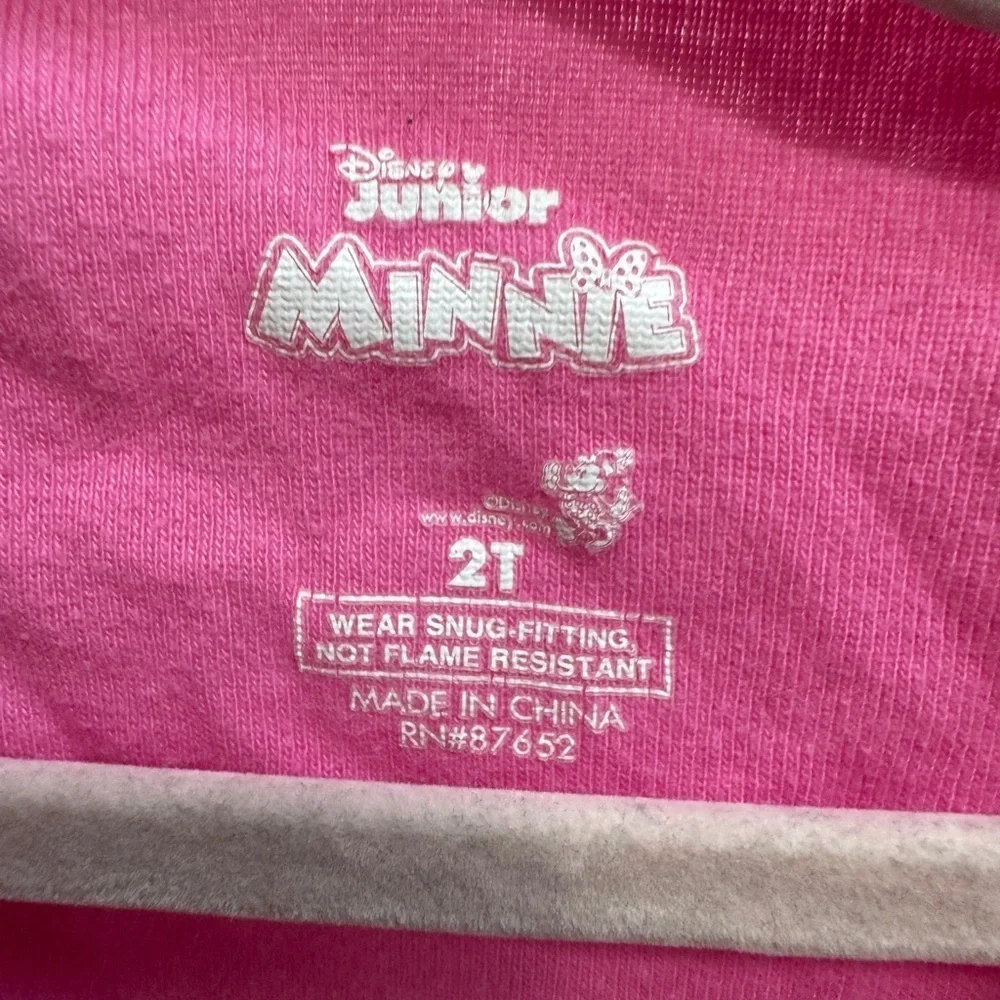 Disney 2T Minnie Mouse Girls Pink Short Sleeve Pajama Top T-Shirt